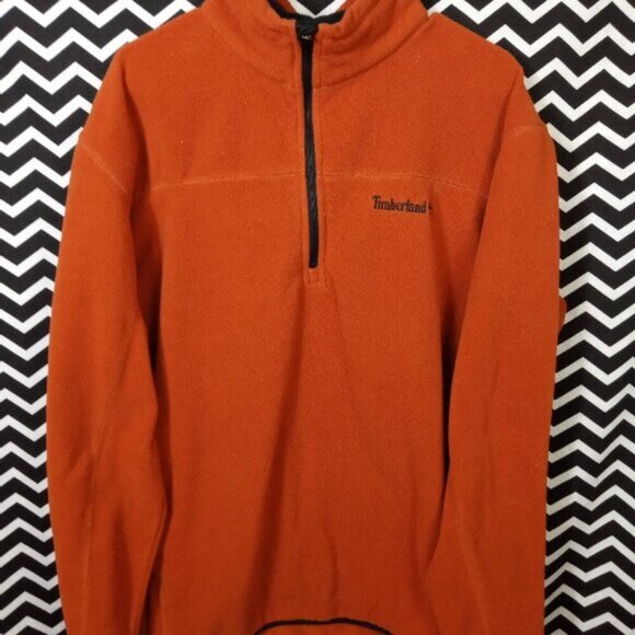 TIMERBLAND burnt Orange pullover fleece style sweater jacket mens XL - b2 - Picture 2 of 4